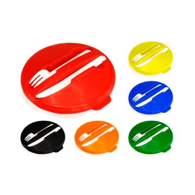 Porta comidas con cubiertos circular